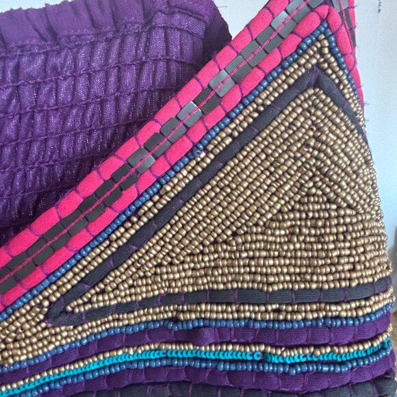 Beautiful Purple Chiffon dress with beaded bust - Picture 10 of 11